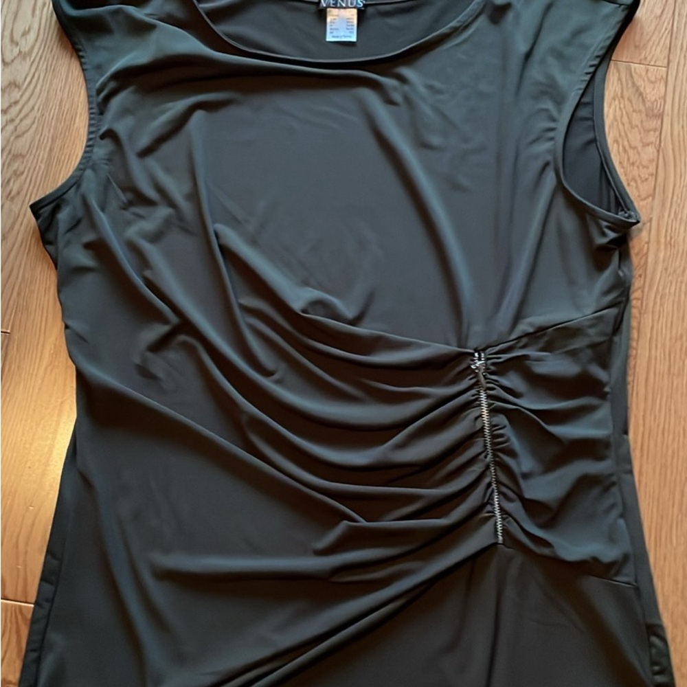 VENUS Army Green Ruched Women's Top